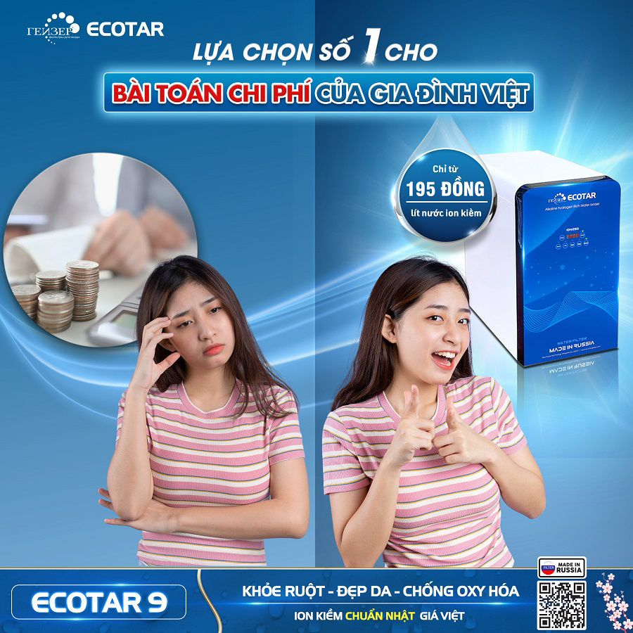 máy lọc nước ion kiềm Geyser Ecotar 9